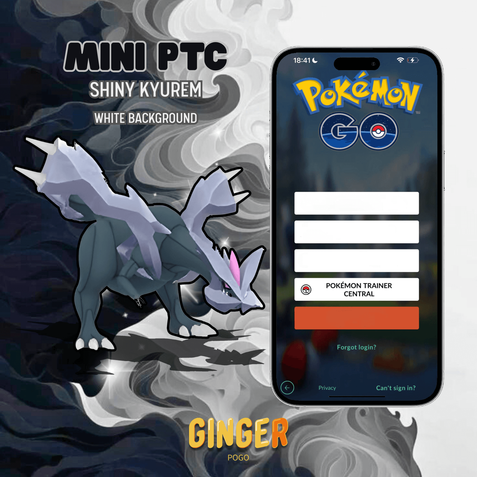 MINI PTC SHINY KYUREM WHITE BACKGROUND - 2
