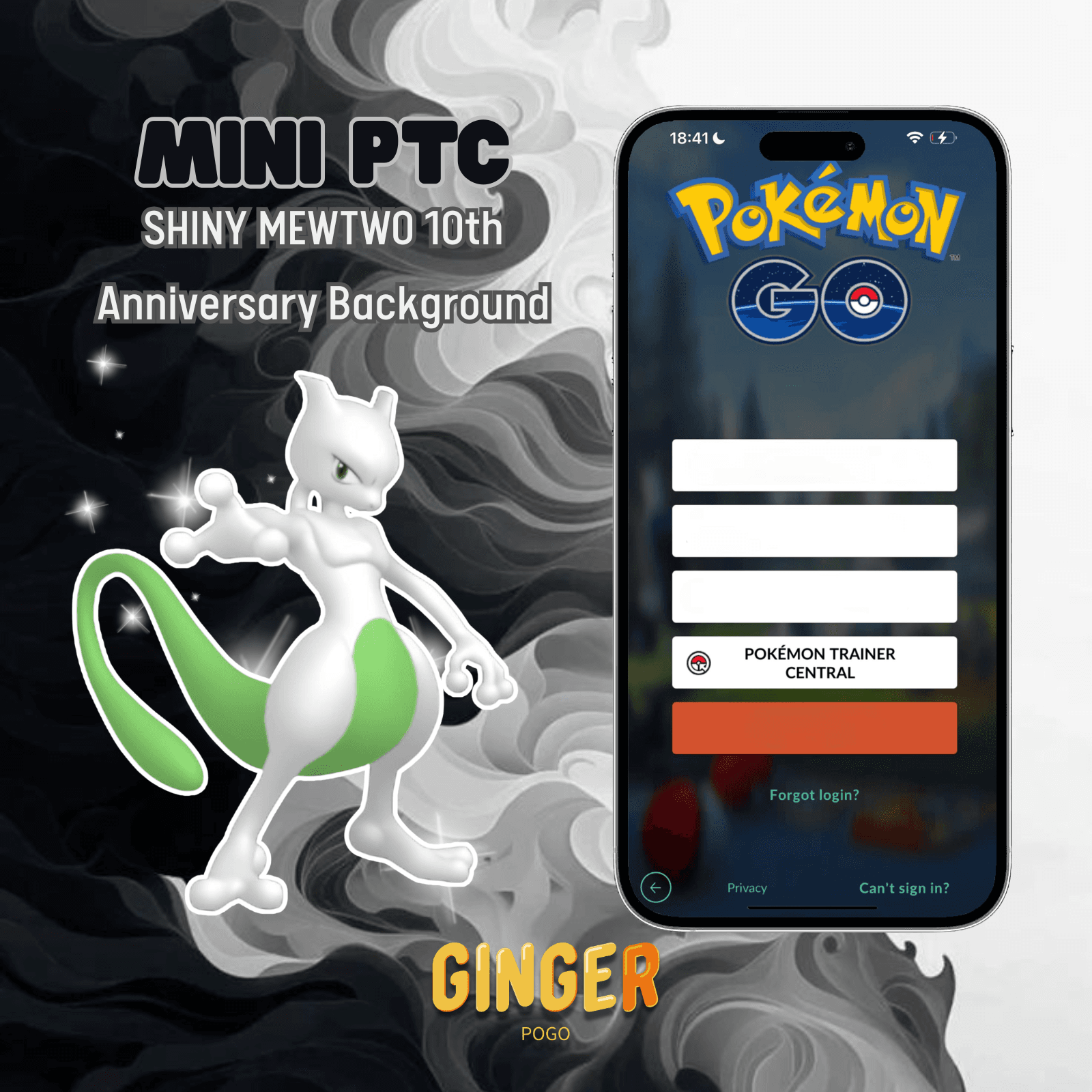 MINI PTC SHINY MEWTWO 10TH ANNIVERSARY BACKGROUND - 2